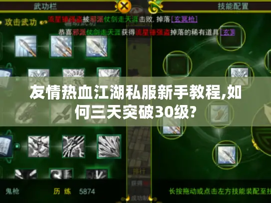 友情热血江湖私服新手教程,如何三天突破30级?