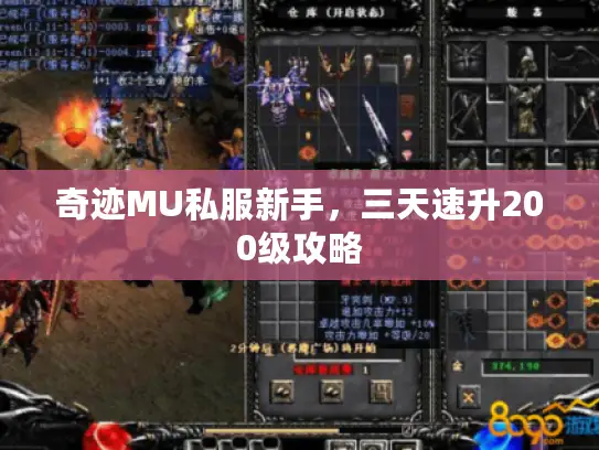奇迹MU私服新手，三天速升200级攻略