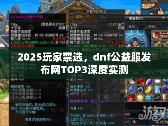 2025玩家票选，dnf公益服发布网TOP3深度实测