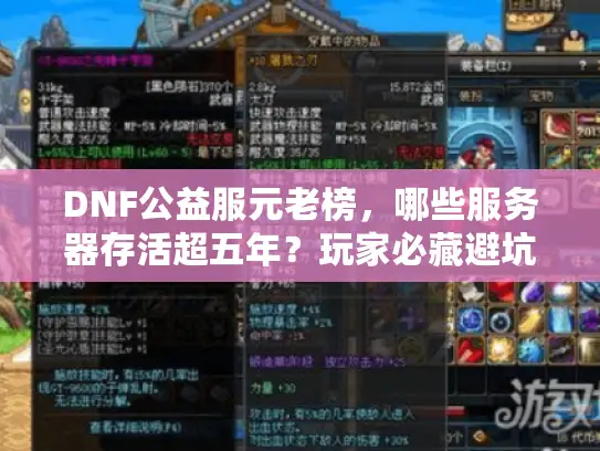 DNF公益服元老榜，哪些服务器存活超五年？玩家必藏避坑手册）