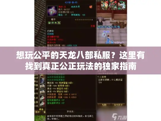 想玩公平的天龙八部私服？这里有找到真正公正玩法的独家指南