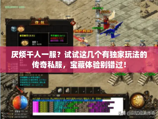 厌烦千人一服?试试这几个有独家玩法的传奇私服,宝藏体验别错过! 厌烦千人一服?试试这几个有独家玩法的传奇私服,宝藏体验别错过!