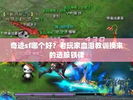 奇迹sf哪个好？老玩家血泪教训换来的选服铁律