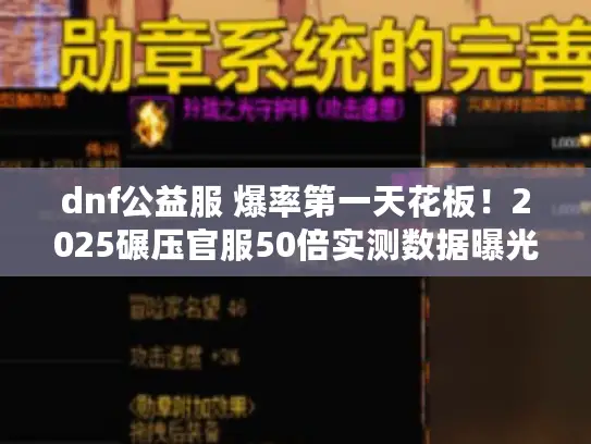 dnf公益服 爆率第一天花板！2025碾压官服50倍实测数据曝光