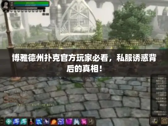 博雅德州扑克官方玩家必看，私服诱惑背后的真相！