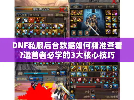 DNF私服后台数据如何精准查看?运营者必学的3大核心技巧