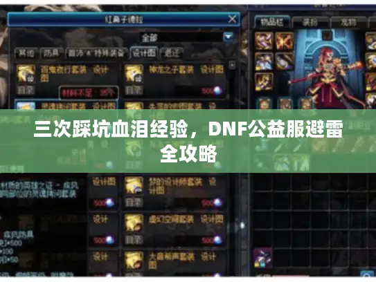 三次踩坑血泪经验，DNF公益服避雷全攻略