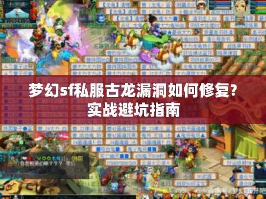 梦幻sf私服古龙漏洞如何修复?实战避坑指南