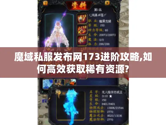 魔域私服发布网173进阶攻略,如何高效获取稀有资源?