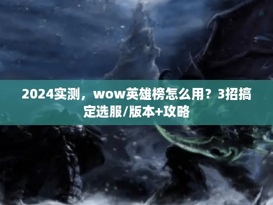 2024实测，wow英雄榜怎么用？3招搞定选服/版本+攻略