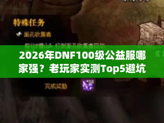 2026年DNF100级公益服哪家强？老玩家实测Top5避坑指南