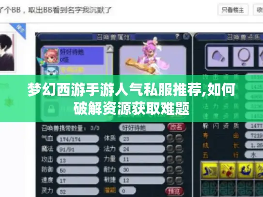 梦幻西游手游人气私服推荐,如何破解资源获取难题 梦幻西游手游人气私服推荐,如何破解资源获取难题