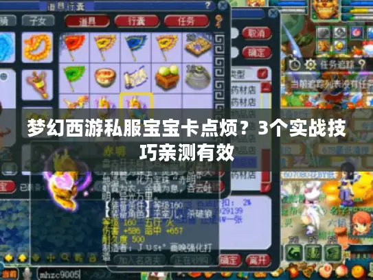 梦幻西游私服宝宝卡点烦？3个实战技巧亲测有效