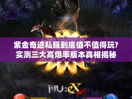 紫金奇迹私服到底值不值得玩?实测三大高爆率版本真相揭秘