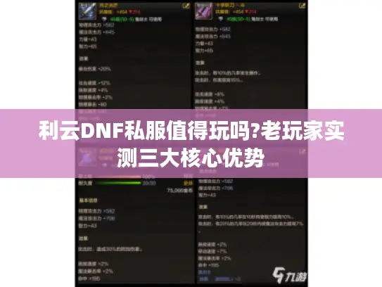 利云DNF私服值得玩吗?老玩家实测三大核心优势