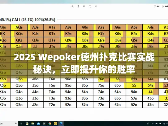 2025 Wepoker德州扑克比赛实战秘诀，立即提升你的胜率