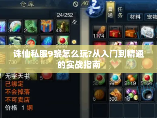 诛仙私服9黎怎么玩?从入门到精通的实战指南