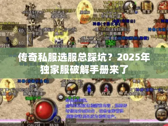 传奇私服选服总踩坑？2025年独家服破解手册来了
