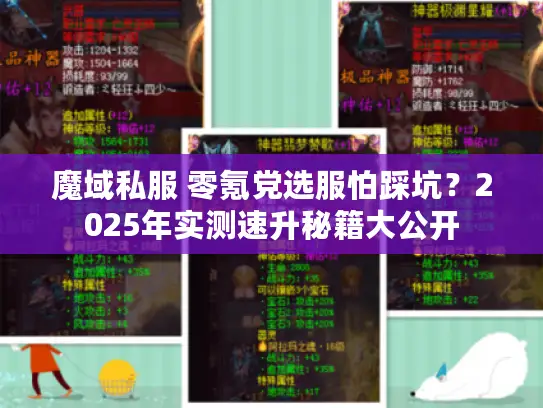 魔域私服 零氪党选服怕踩坑？2025年实测速升秘籍大公开