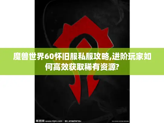 魔兽世界60怀旧服私服攻略,进阶玩家如何高效获取稀有资源?